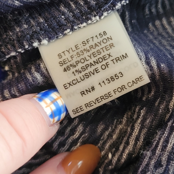 Pixley High Low Deep Blue White Aqua Geometric Honeycomb Tank Top Size Small - Picture 9 of 10